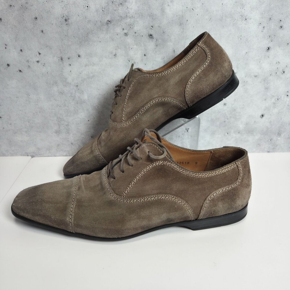 Magnanni Mens Brown Suede Oxford Shoes Size 9 Grey 12518